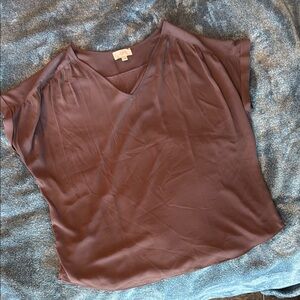 LOFT Brown Dolman Sleeve Blouse Relaxed Fit